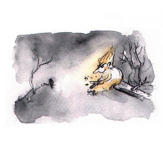 Aquarelle colline sous ciel, paysage Ulrike Suckow illustratrice